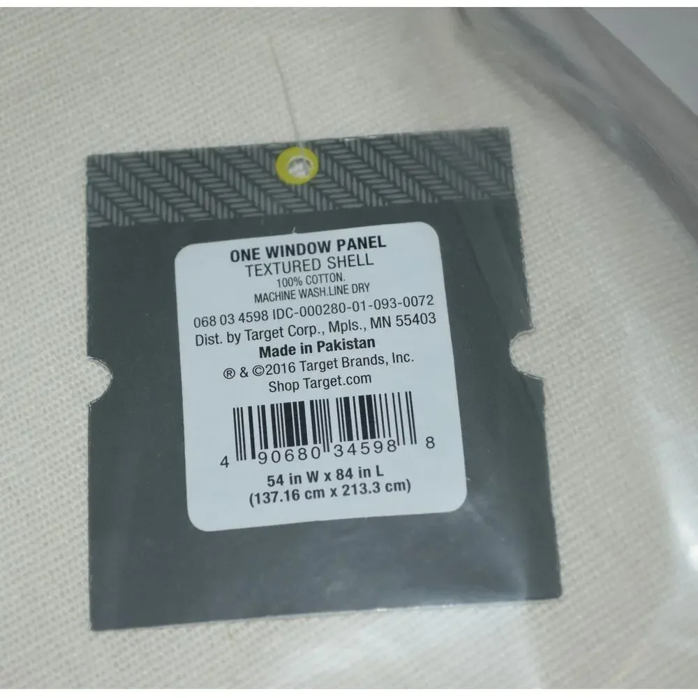 Threshold Set of 2 Cotton Curtain Panels 54x84 Shell Off-White Grommet Top NEW